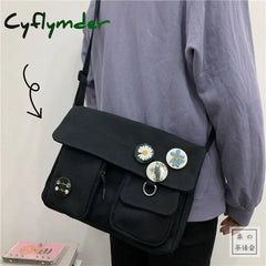 Cyflymder Canvas Messenger Korean Version Tooling Female Harajuku Bag Multifunctional Outdoor