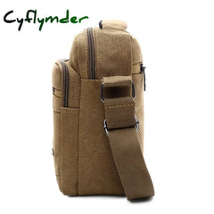 Cyflymder Canvas Shoulder Bag Men’s New Korean Style Canvas Messenger Bag Outdoor Leisure Travel Portable Shoulder Bag