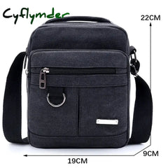 Cyflymder Canvas Shoulder Bag Men’s New Korean Style Canvas Messenger Bag Outdoor Leisure Travel Portable Shoulder Bag