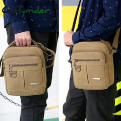 Cyflymder Canvas Shoulder Bag Men’s New Korean Style Canvas Messenger Bag Outdoor Leisure Travel Portable Shoulder Bag