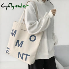 Cyflymder Canvas Tote Bag Shopper Women Designer Handbags Girl Fashion Casual Large Capacity Blue