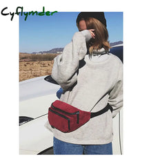 Cyflymder Canvas Waist Bag Unisex Zipper Chest Street Sport Casuale Fanny Pack Girl Boy Belt Bags