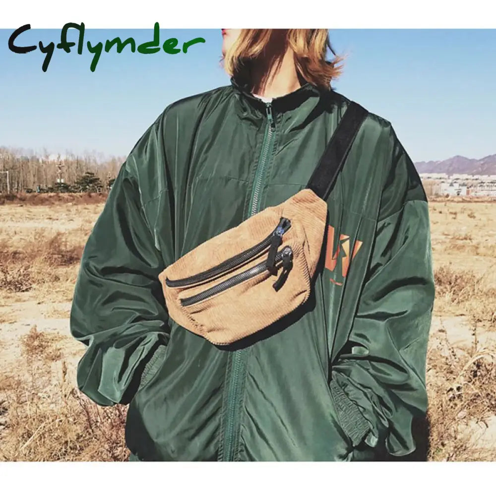 Cyflymder Canvas Waist Bag Unisex Zipper Chest Street Sport Casuale Fanny Pack Girl Boy Belt Bags