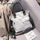 Cyflymder Canvas Women Bags Shopper Totes Bag Handbag Casual Female Vintage Solid Color Large