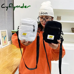 Cyflymder Canvas Women’s Crossbody Bag Trend Small Shoulder Handbag Korean Solid Color Student