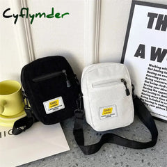 Cyflymder Canvas Women’s Crossbody Bag Trend Small Shoulder Handbag Korean Solid Color Student