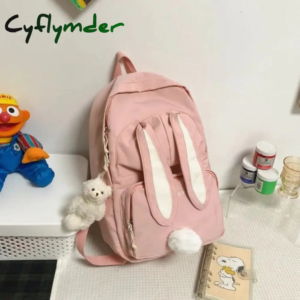 Cyflymder Cartoon Embroidery Backpacks For Teenage Girls Japanese Soft Girl Lolita Cute Cat