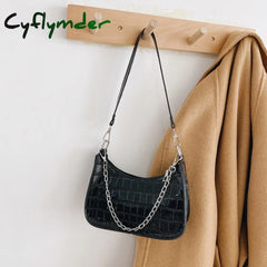 Cyflymder Cartoon Graffiti Underarm Bag Female New Fashion Portable Soft Leather Shoulder For Women