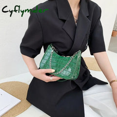 Cyflymder Cartoon Graffiti Underarm Bag Female New Fashion Portable Soft Leather Shoulder For Women