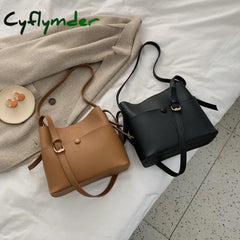 Cyflymder Casaul Buckets Bag For Women Designer Shoulder Bags Luxury Soft Pu Leather Crossbody