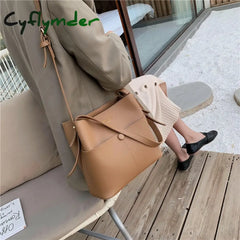 Cyflymder Casaul Buckets Bag For Women Designer Shoulder Bags Luxury Soft Pu Leather Crossbody