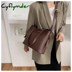 Cyflymder Casaul Buckets Bag For Women Designer Shoulder Bags Luxury Soft Pu Leather Crossbody