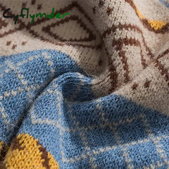 Cashmere Sweater For Men Oversized Striped Round Neck Fashion Pullovers Lazy Style Retro Casual Harajuku Kniited Sweater Unisex Cyflymder