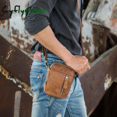 Cyflymder Casual Bag Crossbody Outdoor Sports Leather Pocket Shoulder Mini Men’s Small Man