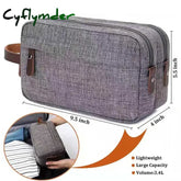 Cyflymder Casual Canvas Cosmetic Bag With Leather Handle Travel Men Wash Shaving Women Toiletry Storage Waterproof