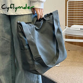 Cyflymder Casual Canvas Female Bag Shoppers Simple College Student Book Shoulder Crossbody Bags For