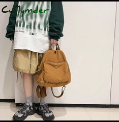 Cyflymder Casual Canvas Women Backpack Big Capacity School Bag College Student Travel Ladies Hand