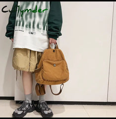 Cyflymder Casual Canvas Women Backpack Big Capacity School Bag College Student Travel Ladies Hand