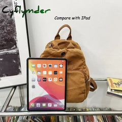 Cyflymder Casual Canvas Women Backpack Big Capacity School Bag College Student Travel Ladies Hand