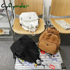 Cyflymder Casual Canvas Women Backpack Big Capacity School Bag College Student Travel Ladies Hand
