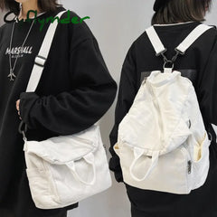 Cyflymder Casual Canvas Women Backpack Big Capacity School Bag College Student Travel Ladies Hand