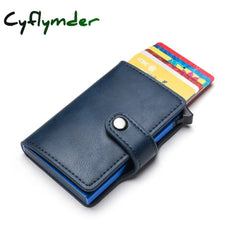 Cyflymder Casual Card Holder Hasp Protector Smart Case Rfid Aluminum Box Slim Men And Women Pu