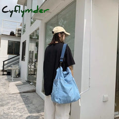 Cyflymder Casual Denim Women Backpack Big Capacity Multifunctional Men Shoulder Bags Harajuku