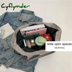 Cyflymder Casual Fashion Large Capacity Tote Bag Simple Travel Shoulder Aesthetic Handbags