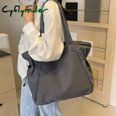 Cyflymder Casual Fashion Large Capacity Tote Bag Simple Travel Shoulder Aesthetic Handbags