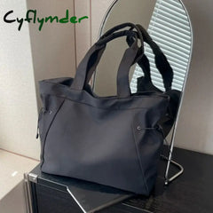 Cyflymder Casual Fashion Large Capacity Tote Bag Simple Travel Shoulder Aesthetic Handbags