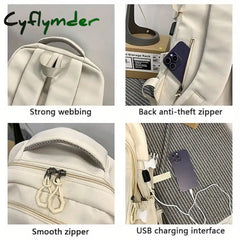 Cyflymder Casual Nylon Backpack For School And Travel - Stylish Durable Design Perfect Students