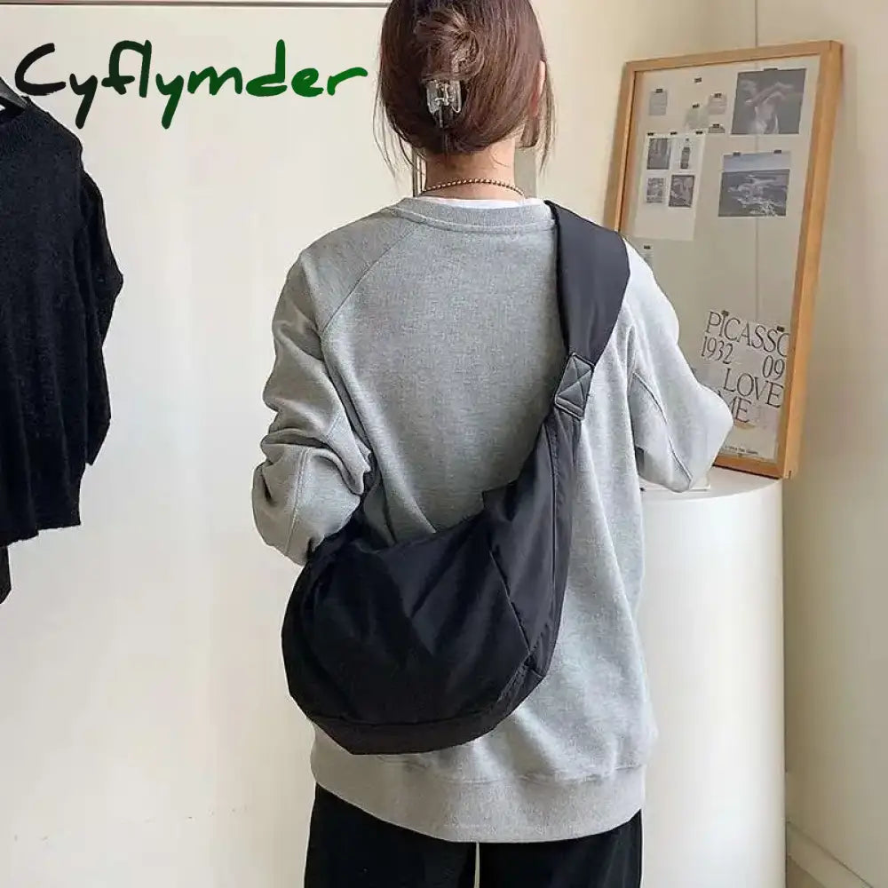 Casual Nylon Women Bags Shoulder Bag Woman Crossbody Bag Hobo Bags Dumpling Bag Large Capacity Female Half Moon Totes