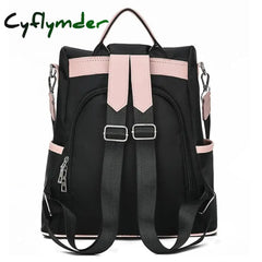 Cyflymder Casual Oxford Backpack Women Black Waterproof Nylon School Bags For Teenage Girls High