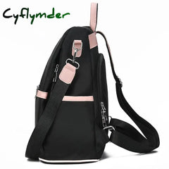 Cyflymder Casual Oxford Backpack Women Black Waterproof Nylon School Bags For Teenage Girls High