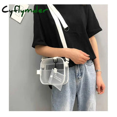 Cyflymder Casual Pvc Transparent Bag Women Crossbody Bags Jelly Small Phone Shoulder Handbag Card