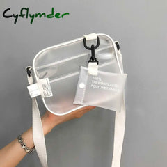 Cyflymder Casual Pvc Transparent Bag Women Crossbody Bags Jelly Small Phone Shoulder Handbag Card
