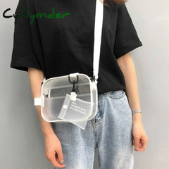 Cyflymder Casual Pvc Transparent Bag Women Crossbody Bags Jelly Small Phone Shoulder Handbag Card
