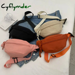 Cyflymder Casual Trend Waist Bag Hip Pack Street Style Women Belt Bags Large Capacity Nylon Packs