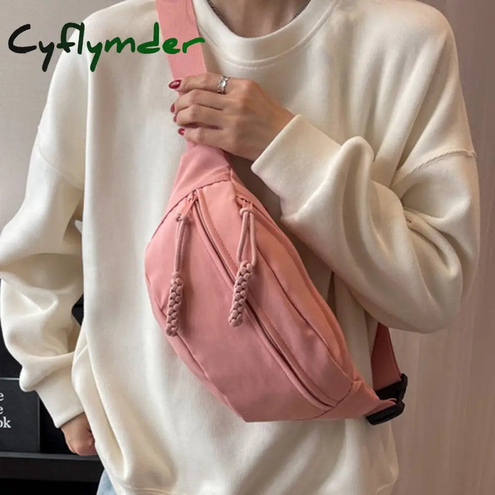 Cyflymder Casual Trend Waist Bag Hip Pack Street Style Women Belt Bags Large Capacity Nylon Packs