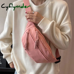 Cyflymder Casual Trend Waist Bag Hip Pack Street Style Women Belt Bags Large Capacity Nylon Packs
