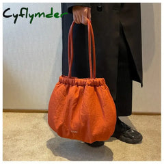 Cyflymder Casual Women’s Large Capacity Shoulder Bag Solid Color Quilted Female Tote Purse Bags