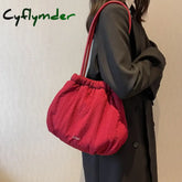 Cyflymder Casual Women’s Large Capacity Shoulder Bag Solid Color Quilted Female Tote Purse Bags