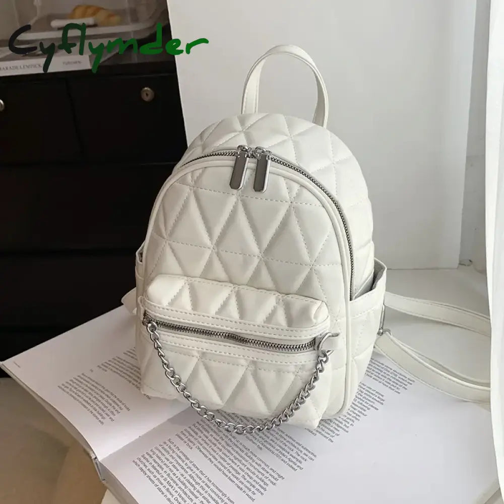 Cyflymder Chain Luxury Fashion High Quality Small Backpack For Teenage Girls Mochila Rucksack Women