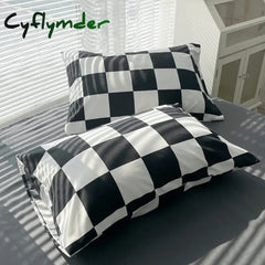 Cyflymder Checkerboard Bedding Comforter Set with Pillowcase bed sheet Single Full Size Bed Linen Duvet Cover Set
