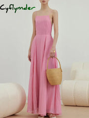 Cyflymder - Cherry Blossom Tied Open Back Long Dress Dresses