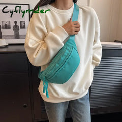 Cyflymder Chest Bag Banana Bag For Women Sling Crossbody Waist Pack Canvas Running Casual Fanny