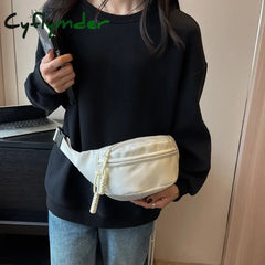 Cyflymder Chest Bag Banana Bag For Women Sling Crossbody Waist Pack Canvas Running Casual Fanny