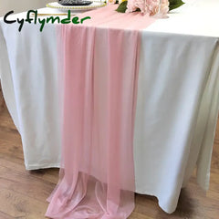 Cyflymder Chiffon Table Runner Sheer Fabric Silk for Boho Sheer Fabric Wedding Arch Overlay Draping Decoration Birthday