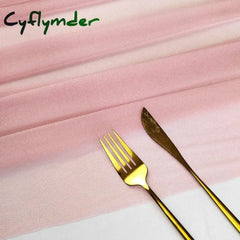 Cyflymder Chiffon Table Runner Sheer Fabric Silk for Boho Sheer Fabric Wedding Arch Overlay Draping Decoration Birthday