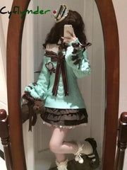 Cyflymder Chirstmas Knitted Sweater Women Winter Off Shoulder Red Pullover Y2k Vintage Clothing Slim Fit Jumpers Casual